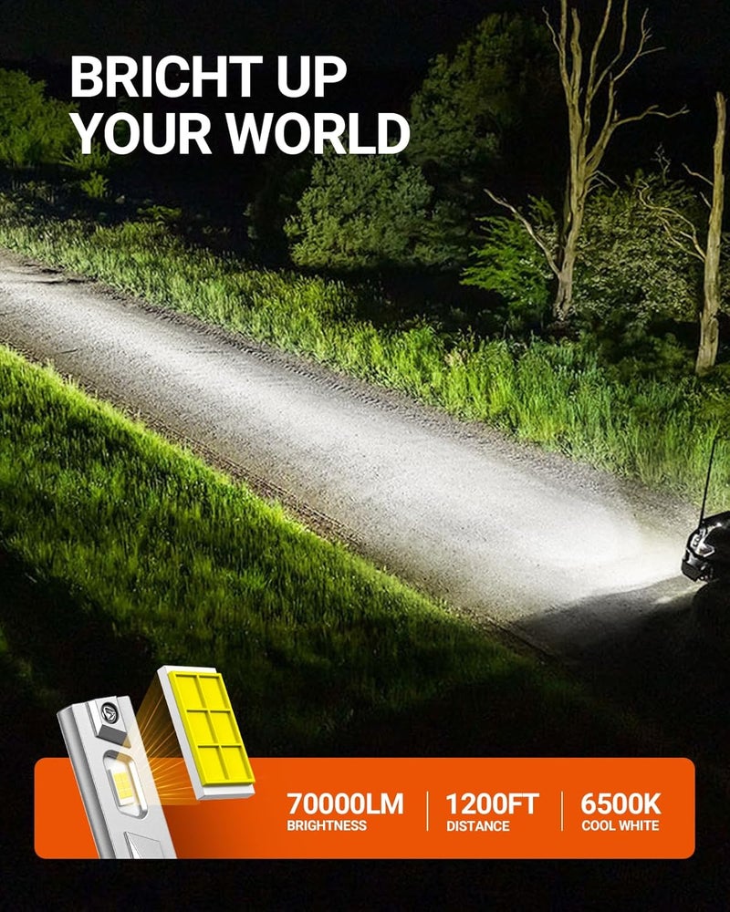 SEALIGHT مصباح LED H11، مصابيح ضباب X4i، 70,000 لومن الأكثر سطوعًا، 6500 كلفن أبيض بارد، تركيب سهل خلال 3 دقائق، عمر افتراضي 10 سنوات، توصيل وتشغيل، مقاوم للماء IP68، عبوة من 2 - Image 2